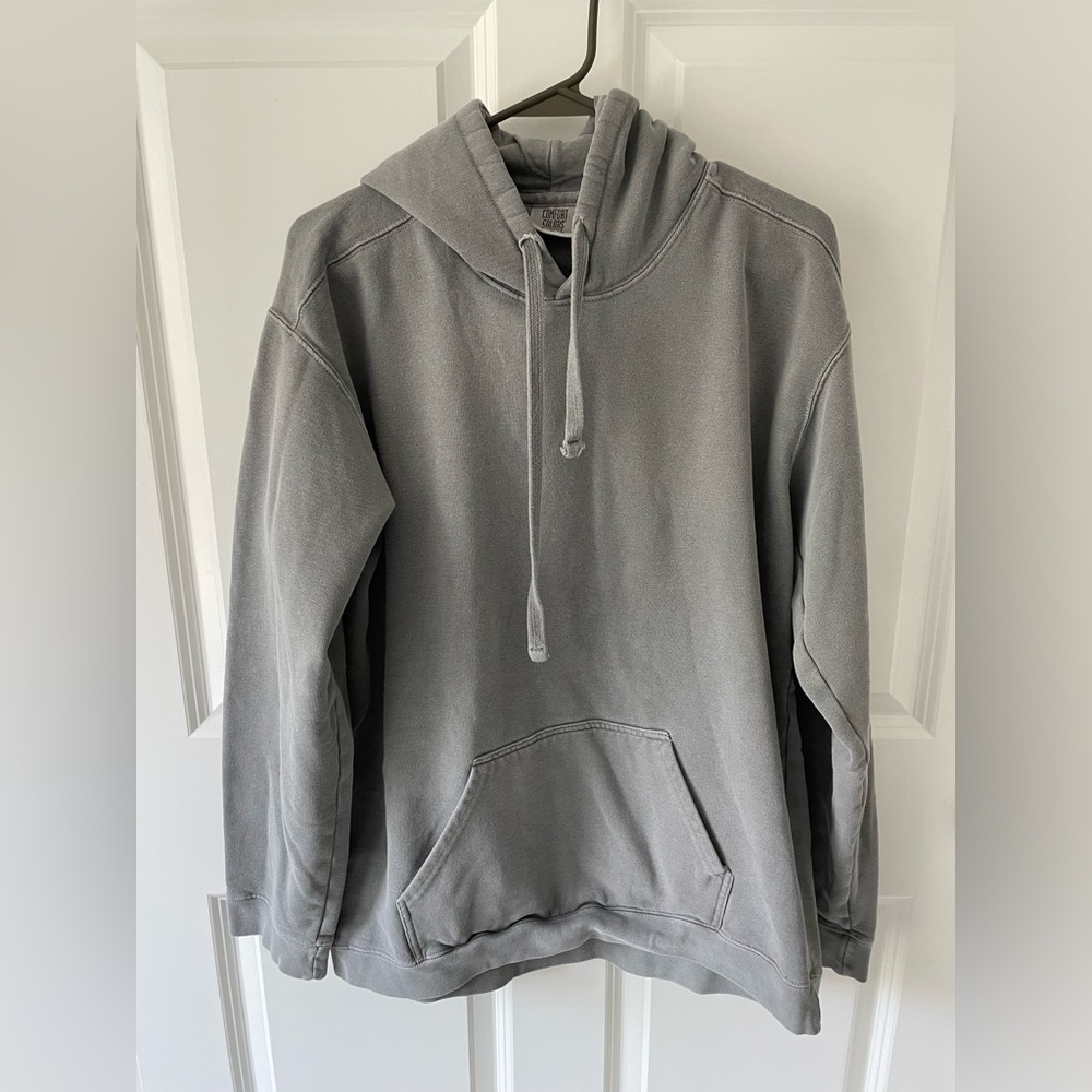 Comfort Colors Gray Hooded Sweatshirt Size Medium Hoodie Grey